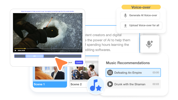 Edit finance announcement videos with Visla’s AI tools that sharpen pacing, voiceovers, and visuals automatically.
